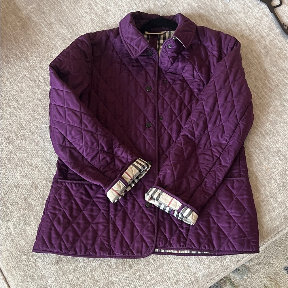 Burberry Deep Purple Quilted Utility Jacket